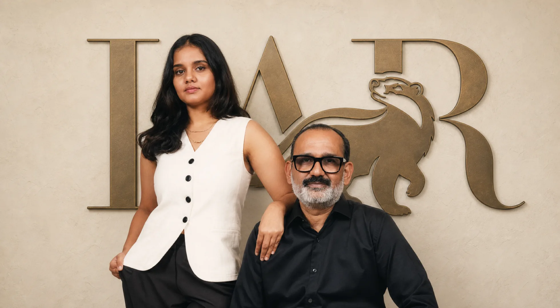 The founders of I Am Ratan, a father seated and his daughter standing beside him